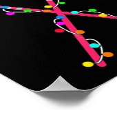 ラクロスサンタハットクリスマスライトおもしろいスポーツクリスマス ポスター (角)