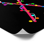 ラクロスサンタハットクリスマスライトスおもしろいポーツXm ポスター (角)