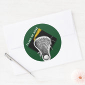 ラクロスシニア卒業クラシックラウンドステッカー ラウンドシール (封筒)