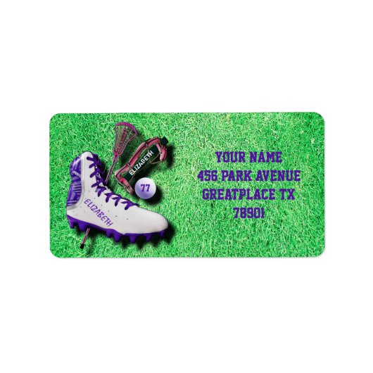 ラクロスシューズスティック目マスクボールお名前 ラベル (正面)