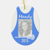 ラクロスジャージーとフォトブルー セラミックオーナメント (裏面)