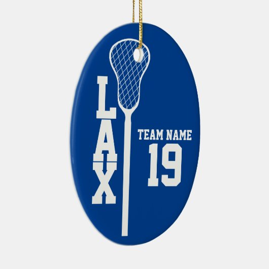 ラクロススティックとフォトカラー編集可能 セラミックオーナメント (右)