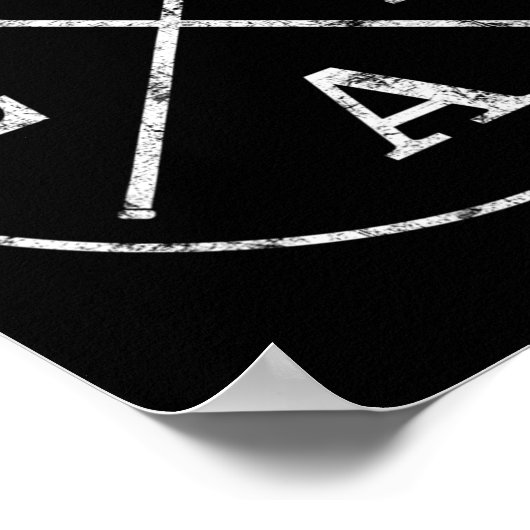 ラクロススティックのエンブレムLAXプレイヤーとT型 ポスター (角)