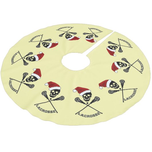 ラクロススティックのクリスマス ブラッシュドポリエステルツリースカート (アングル)