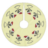 ラクロススティックのクリスマス ブラッシュドポリエステルツリースカート (正面)