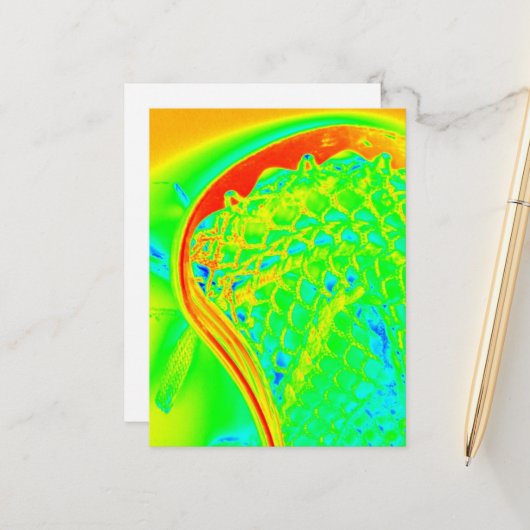 ラクロススティックスカラフルポーツティーンフォトアート ポストカード (正面/裏面インサイチュ)