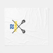 ラクロススティックスポーツプレイヤー名チーム番号おもしろい フリースブランケット (正面(横))