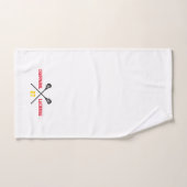 ラクロススティックチームカラーズナンバースポーツ ハンドタオル (ハンドタオル)