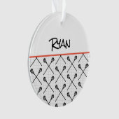 ラクロススティックパターン名ネットゴールスポーツボール オーナメント (正面)