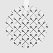 ラクロススティックパターン名ネットゴールスポーツボール オーナメント (裏面)