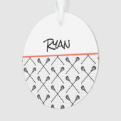 ラクロススティックパターン名ネットゴールスポーツボール オーナメント (正面)