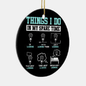 ラクロススティックプレーヤーLAXスポーツゲーおもしろいム セラミックオーナメント (右)