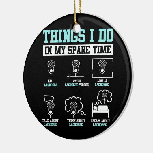 ラクロススティックプレーヤーLAXスポーツゲーおもしろいム セラミックオーナメント (左)