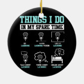 ラクロススティックプレーヤーLAXスポーツゲーおもしろいム セラミックオーナメント (裏面)