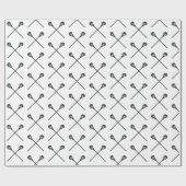 ラクロススティックボールスポーツ白黒キッズおもしろい ラッピングペーパー (フラット)