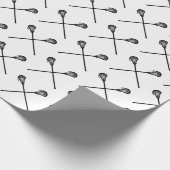 ラクロススティックボールスポーツ白黒キッズおもしろい ラッピングペーパー (角)