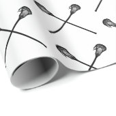 ラクロススティックボールスポーツ白黒キッズおもしろい ラッピングペーパー (ロールコーナー)