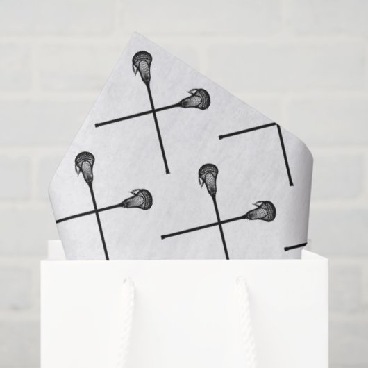 ラクロススティックボールスポーツ白黒ギフトラップ 薄葉紙 (ギフトバッグ)