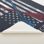 ラクロススティックヴィンテージフラグパーソナライズされた シェルパブランケット (3/4)