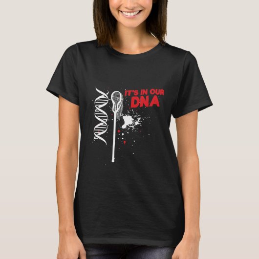 ラクロススティック我々のDna緩い選手コーチのチームで Tシャツ (正面)