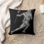 ラクロススティック男子スポーツ&フィットネス11カッコいい月 クッション (ブランケット)