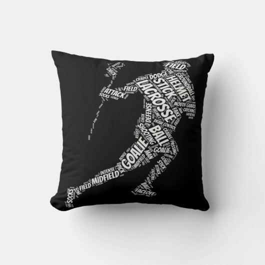 ラクロススティック男子スポーツ&フィットネス11カッコいい月 クッション (正面)