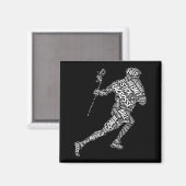 ラクロススティック男子スポーツ&フィットネス11カッコいい月 マグネット (正面/裏面)