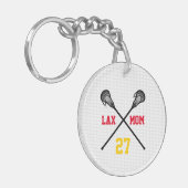 ラクロススティックLaxママ選手ナンバーネットファンクラブ キーホルダー (正面左)