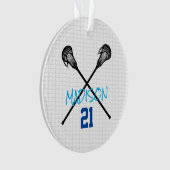 ラクロススティックNetプレイヤー名番号写真 オーナメント (正面)