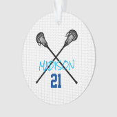 ラクロススティックNetプレイヤー名番号写真 オーナメント (正面)