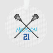 ラクロススティックNetプレイヤー名番号写真 オーナメント (正面)