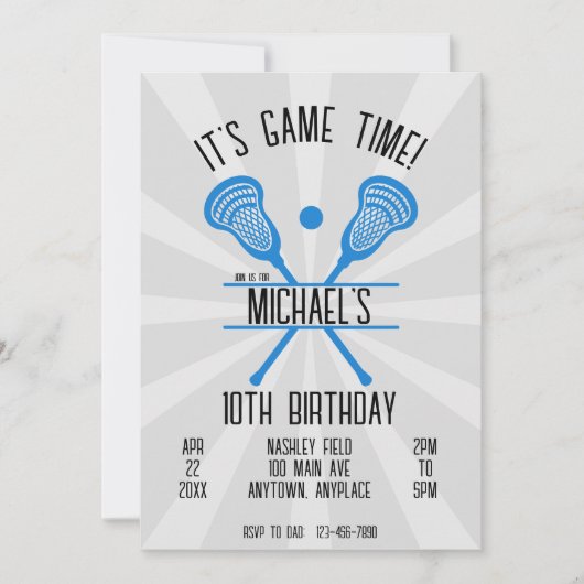 ラクロススポーツの誕生日 招待状 (正面)