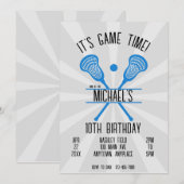 ラクロススポーツの誕生日 招待状 (正面/裏面)