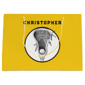 ラクロススポーツイエロー抱き枕 ラージペーパーバッグ (正面)