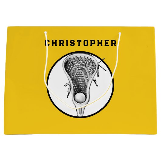 ラクロススポーツイエロー抱き枕 ラージペーパーバッグ (正面)