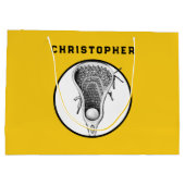 ラクロススポーツイエロー抱き枕 ラージペーパーバッグ (裏面)