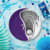 ラクロススポーツパーティー紫 ペーパープレート (パーティー)