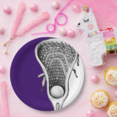 ラクロススポーツパーティー紫 ペーパープレート (パーティー)