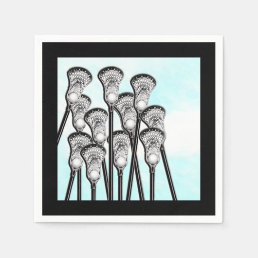 ラクロススポーツパーティー スタンダードカクテルナプキン (正面)