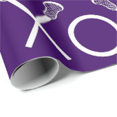 ラクロススポーツパープルラッピング紙 ラッピングペーパー (ロールコーナー)