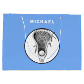 ラクロススポーツライトブルーラージ抱き枕 ラージペーパーバッグ (裏面)