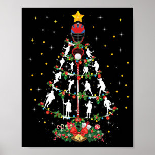 ラクロススポーツ恋人クリスマスサンタハットラクロスChri ポスター