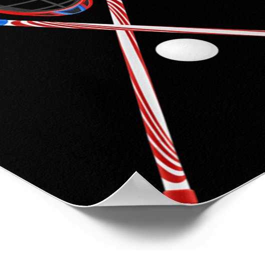 ラクロススポーツ恋人クリスマスサンタハットラクロスChri ポスター (角)