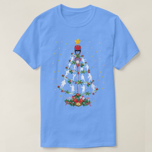 ラクロススポーツ恋人クリスマスサンタハットラクロスChri Tシャツ (デザイン正面)