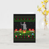 ラクロススポーツ恋人クリスマスサンタ醜いラクロスChr カード (黄色い花)