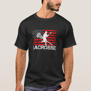 ラクロススポーツ愛国米国とアメリカ Tシャツ