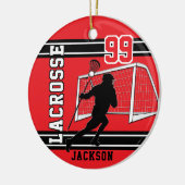 ラクロス🥍スポーツ – 赤 セラミックオーナメント (左)