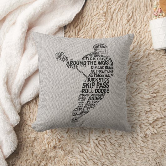 ラクロスタイポグラフィデザインカスタマイズ枕 クッション (ブランケット)