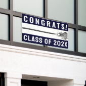 ラクロスチームおめでとうバナー 横断幕 (ビルの外側)