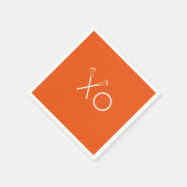 ラクロスチームオレンジ スタンダードカクテルナプキン (角)